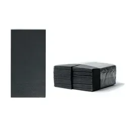 Zelltuchservietten, 33x33 cm, 2-lagig, 1/8 Falz, schwarz, 1280 (16x80) Stk./Karton