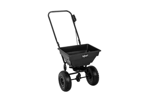 Hillvert Streuwagen HT-TEMPLE-1 - Streuwagen mit 14 L Fassungsvermögen und einer Streubreite von bis zu 3 m, ideal für Dünger, Saatgut und Streusalz. Der wendige Wagen erleichtert die Gartenarbeit und sorgt für präzise Dosierung.