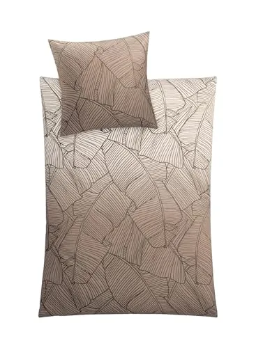 Kleine-Wolke Bettwäsche Vero, Taupe, 2-teiliges Satin-Set - Bettwäsche-Set in Taupe, bestehend aus einem Bettbezug (135x200 cm) und einem Kissenbezug (80x80 cm). Allergikergeeignet, pflegeleicht und aus 100% Baumwolle, ideal für den Sommer.