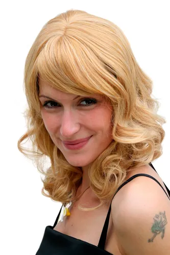Damenperücke Wig blond schulterlang gewellt schulterlang 40 cm 6370-611B