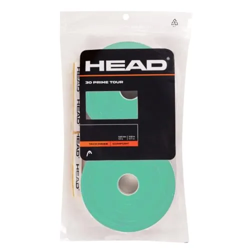 Head Overgrip Prime Tour 0.6 mm - Komfort & Griffigkeit - Tennis-Zubehör mit optimalem Komfort und extremer Griffigkeit. Ideal für passionierte Spieler, die ihre Leistung steigern möchten. 30 Stück im praktischen Clip-Beutel.