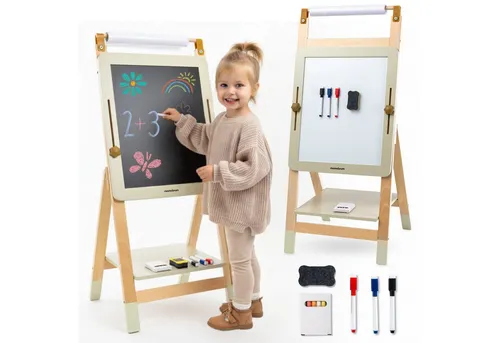 Mamabrum Kinderstaffelei Mamabrum Kinderstaffelei 3in1 Tafel magnetisch Kreide höhenverstellbar