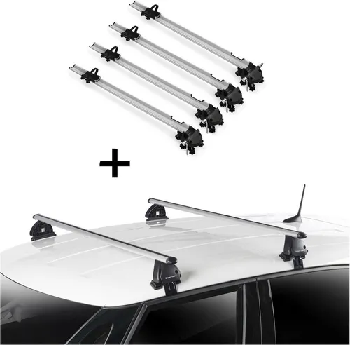 4x Fahrradträger Bike Pro + Dachträger VDP EVO ALU kompatibel mit für VW Golf VI (5K) 5 Türer 2008-2012