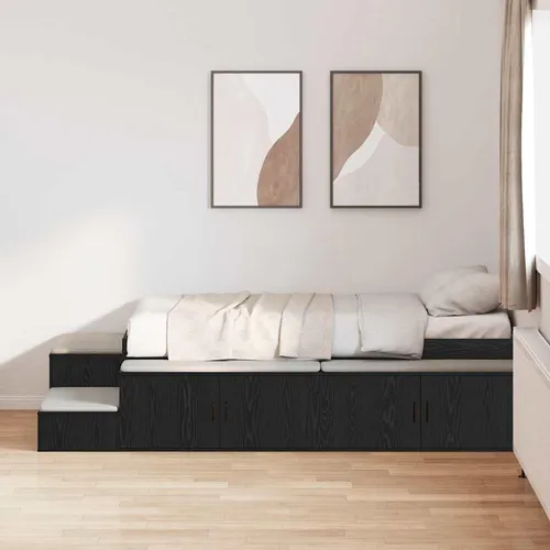 Maison Exclusive Bett mit Stauraum in Schwarz Eichen-Optik