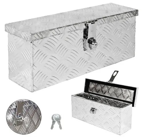Trucky Truckbox - Deichselbox Aluminium, 15 Größen verfügbar, stabil und wasserdicht mit Schloss und Schlüssel für optimale Sicherheit