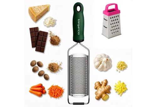 ELEGANCIO Küchenreibe Edelstahl Käsereibe Ingwerreibe Parmesanreibe feine Multireibe +GRATIS