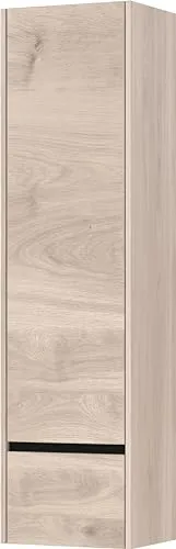 GW-CANTORIA Hängeschrank 1268 - Moderne Bad-Kommode in Castello-Eiche-Nb./Schwarz mit kratzfester Oberfläche und geräuschlosem Dämpfer für sanftes Schließen der Tür, ideal für stilvolle Badezimmer.