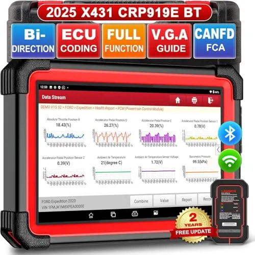 LAUNCH X431 CRP919E BT obd2 diagnosegerät für alle Fahrzeuge,diagnosegerät Auto mit OE-Level Alle System Diagnose,37+ Reset-Services,kfz Tester für Active Test,CANFD, ECU-Kodierung,V.A.G-geführte,FCA