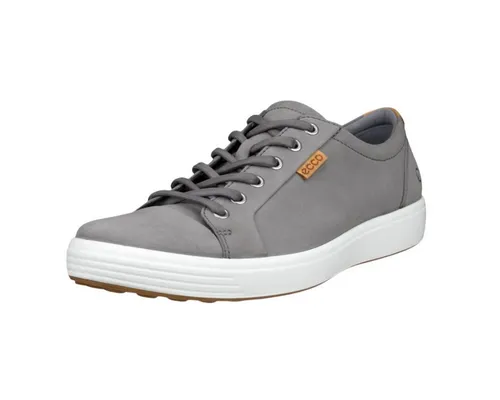 ECCO Sneaker Mens Soft 7 - Premium-Leder, grau, Größe 45 - Hochwertiger Herren-Sneaker aus Premium-Leder mit trendiger Hochschnürung. Bietet optimalen Komfort durch das ECCO Comfort Fibre System und eine robuste Sohle für frische Füße und besonderen Halt.