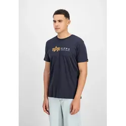 Alpha Industries Herren Alpha Label T-Shirt in Rep.Blue, XL - T-Shirt für Herren im Regular Fit mit stylishem Brustprint und Flag Logolabel auf dem Ärmel - perfekt für einen lässigen Look!