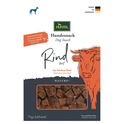 Hunter Hundesnack Nature Rind 75 g, UVP 3,55 EUR, NEU von Hunter