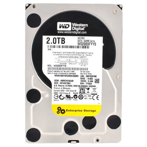 Western Digital 2TB 7200RPM Enterprise HDD - Interne Festplatte mit 2 TB Kapazität, ideal für Unternehmen dank aktiver Energiesparmodus und hoher Zuverlässigkeit.