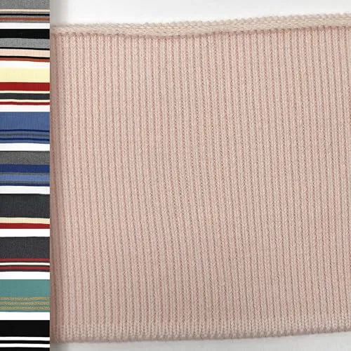 MAGAM-Stoffe Judith Cuff Bündchenstoff Grobstrick gestreift Meterware (17. Rosa)