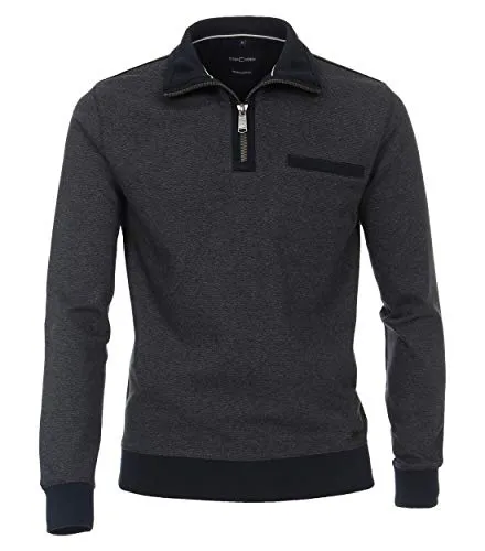 CASAMODA Sweattroyer Uni - Herren Sweatshirts aus reiner Baumwolle, normaler Passform mit aufgenähter Brusttasche und farblich abgesetzten Akzenten für einen sportlichen Look.
