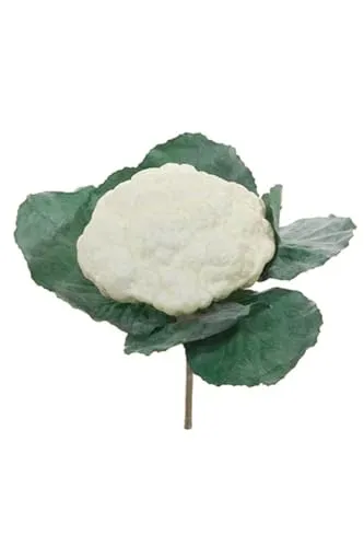 artplants.de Kunst Gemüse Blumenkohl GUSTL, weiß-grün, 20cm, Ø20cm - Deko Gemüse