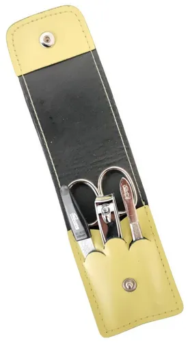 EloModa Maniküre-Kosmetik-Etui 4-teiliges Solingen* Maniküre Set mit echt Leder Etui, Nagelschere, 4 tlg., Made in Germany