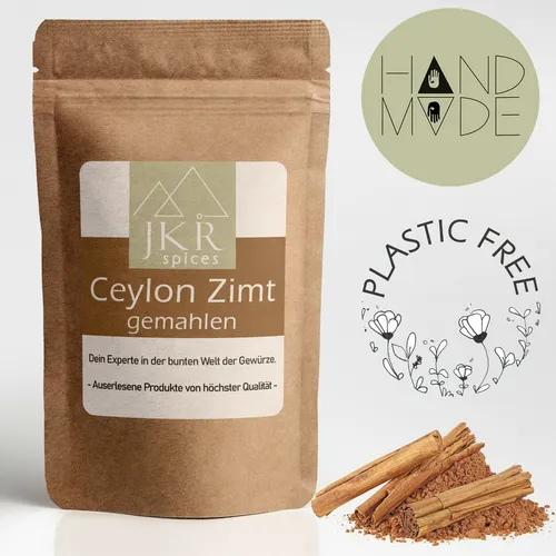 Echter Ceylon Zimt Pulver 1000g - Gewürz für Kochen & Backen, plastikfrei verpackt und von Hand in Deutschland verpackt, ohne künstliche Zusätze.