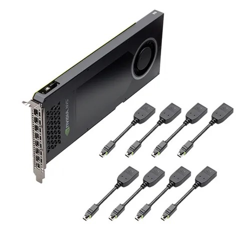 Nvidia Quadro NVS 810 + DP-Adapter, 2x 2GB DDR3, 8x mDP (PNY VCNVS810DP-PB)