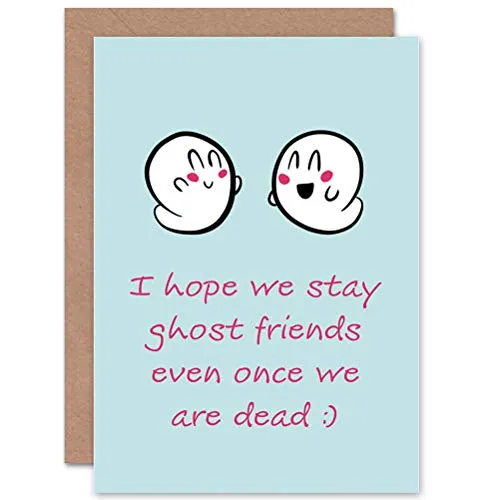 Wee Blue Coo Geist Cartoon Süß Spaß Freundschaft Freunde Geburtstagskarte