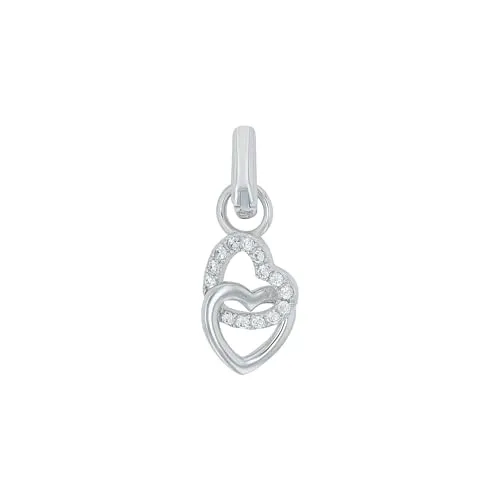 Amor Charm 925 Sterling Silber Damen Charms mit Zirkonia, Herz-Design - Clasp Charms für Damen, edler 20 mm Charm-Anhänger aus 925 Sterling Silber, perfekt als Geschenk in einer Schmuck Geschenk Box für besondere Anlässe.
