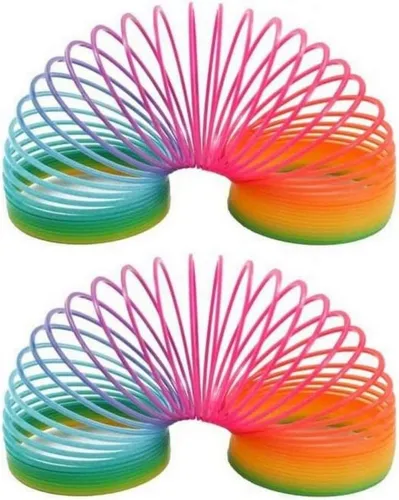K-Toys Lernspielzeug Regenbogenspirale ca. 7,5 cm, Treppenläufer/Springfeder Spirale (2-St), Ideal für Geschenk / Mitgebsel
