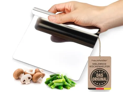 Hausfelder VIELZWECK-KÜCHENHELFER aus 18/10 Edelstahl - Multifunktionale Küchenschaufel - Spachtel für die Küche, aus hochwertigem 18/10 Edelstahl, ideal zum Portionieren, Transportieren und Servieren von Lebensmitteln.