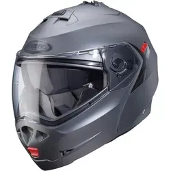 Caberg Duke X Klapphelm - Matt Grau | L (59 - 60 cm) - Motorradhelm mit Dual Homologation (P/J) für sicheren Fahrspaß, ausgestattet mit kratzfestem Visier und integrierter Sonnenblende für maximalen Komfort.