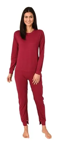 Normann Care Damen Pflegeoverall Langarm Einteiler Schlafanzug Beere, Größe XS - Praktischer Pflegeoverall mit Reißverschluss am Rücken und Bein, erleichtert den Austausch von Produkten und spart Pflegezeit. Trocknergeeignet, waschbar bis 60 Grad und nach strengen Qualitätsstandards gefertigt.