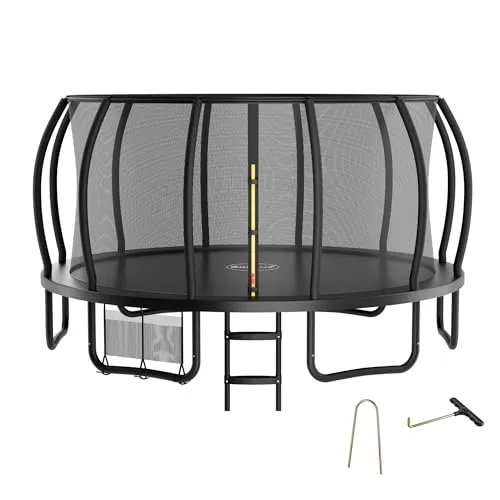 Zelsius Trampolin Schwarz Ø 427 cm - Outdoor-Spaß für bis zu 150 kg - Das Zelsius Trampolin mit Ø 427 cm bietet aktiven Spaß im Freien. Schnell montierbar und mit Sicherheitsnetz sorgt es für unbeschwertes Hüpfen. Ideal für Garten und Freizeit!