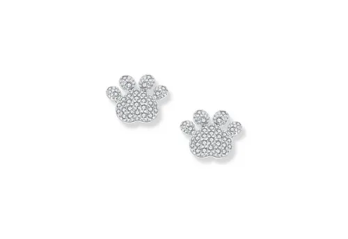 Seinerzeit FLORA & FAUNA Paar Ohrstecker Paw Pfoten Ohrringe, Material: 925 Sterling Silber, rhodiniert