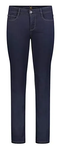 MAC Damen Straight Leg Jeanshose Dream, Blau (Dark D801) - W38/L30 - Stylische Jeans mit farblich angepassten Nähten und hohem Stretchanteil für optimale Bewegungsfreiheit. Perfekt für einen modernen Look!