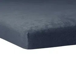 TRAUMSCHLAF Flausch Biber Boxspring Topper Spannbettlaken 90x190 cm - 100x200 cm, Marine - Weiches und elastisches Spannbetttuch aus 80% Baumwolle für optimalen Komfort. Ideal für Boxspring Topper bis 10 cm Höhe, pflegeleicht und bei 60 Grad waschbar.