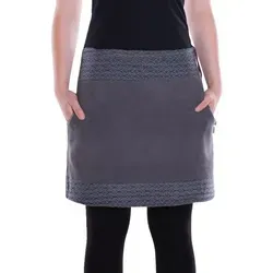 Vishes A-Linien-Rock Thermorock warmer Damen Winterrock kurz Taschenrock aus ECO-Fleece Hippie, Retro, Style, Alternative Bekleidung grau 44-46