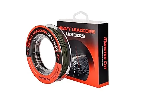 Tandem Baits Monster Cat Heavy Leadcore Leaders Vorfach-Angelschnur Angelzubehör Wels-Angeln 20 m 80 kg 176 lb