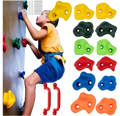 KRUZZEL Klettergriff Bouldern Klettersteine Kletterset (Spar-Set, witterungsbeständig), UV-beständige Klettersteine, die weder verblassen noch spröde werden