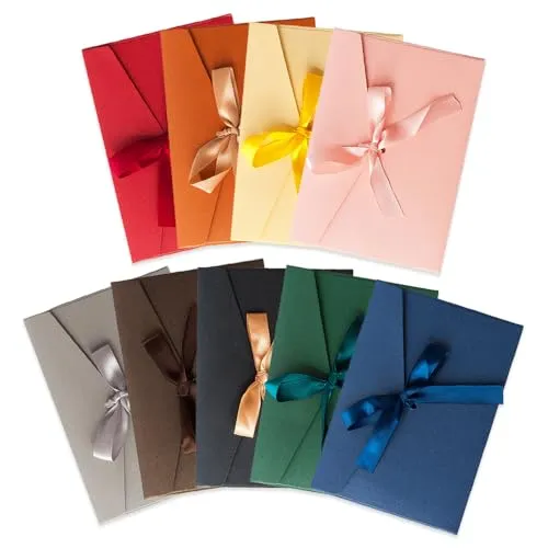 HMCEY 10 Stück Schöne Briefumschläge für Postkarten,Briefumschläge Bunt Klein,Envelopes Small,Perlglanz Papier Umschlag Mit Bändern,Briefkuvert Umschläge Beschriften für Geburtstag-17.5 x 12.4 cm