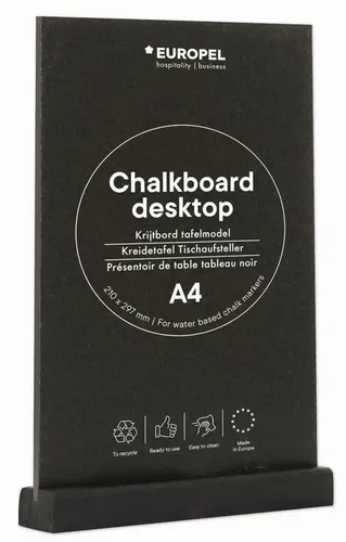 EUROPEL Kreidetafel Tischaufsteller, DIN A5 quer, schwarz