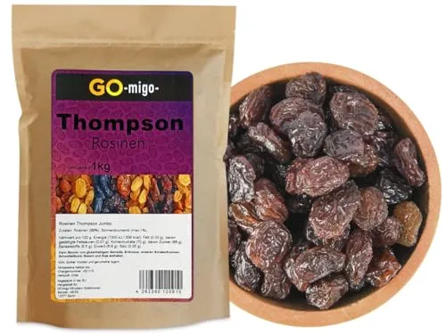 1kg Rosinen Thompson ungesüsst Rosinen Top & Frisch 1000g
