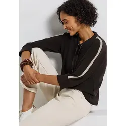Street One Damen Ottoman Shirt 3227903 mit Tape, deep Roast Brown, Größe 42 - Stylisches T-Shirt für Damen mit U-Boot-Ausschnitt und 3/4-Ärmeln, ideal für einen lässigen Look. Perfekt für jeden Anlass!