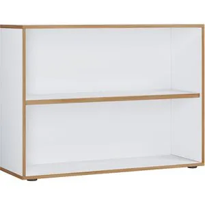 Mid.you Aktenregal Salia - Stehend in Weiß und Honigeiche - Büroschränke mit 1 Fach, ideal für ein organisiertes Arbeitszimmer, inklusive Einlegeboden und Rückwand.