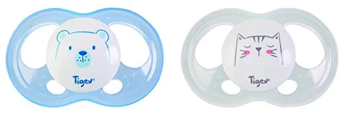 Tigex Soft Touch Schnuller, Größe 0-6 Monate, 2 Stück in weiß von Tigex