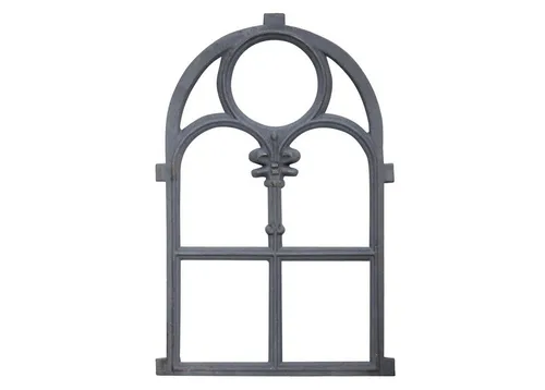 Aubaho Dekoobjekt Stallfenster - Antik-Stil aus Eisen 74cm - Fliegengitter im antiken Look, aus robustem Gusseisen gefertigt. Ideal für Scheunen, Gartenhütten oder als dekoratives Element. Vielseitig einsetzbar, auch als Spiegel nutzbar!