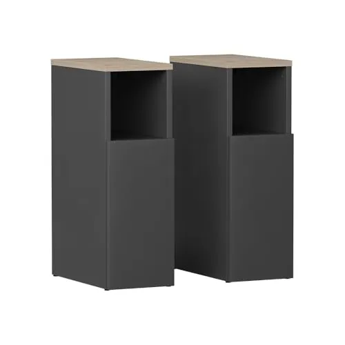 Vicco Nachtschrank Enton, Anthrazit/Sonoma, 2er Set in braun von Vicco