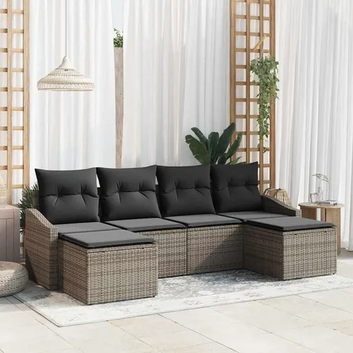 Maison Exclusive Garten Essgruppe 6-teilig mit Stauraum in Grau