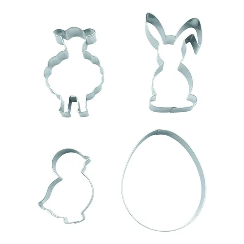 Ausstecher 4er Set Ostern Keksausstecher Hase Schaf Ei Küken Osterei Osterhase