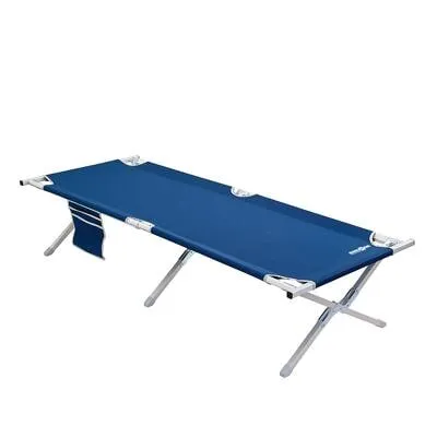 Brunner Outdoor Cot Camping Feldbett blau - Camping-Möbel, leicht und robust mit klappbarem Aluminiumgerüst für optimalen Komfort beim Campen.