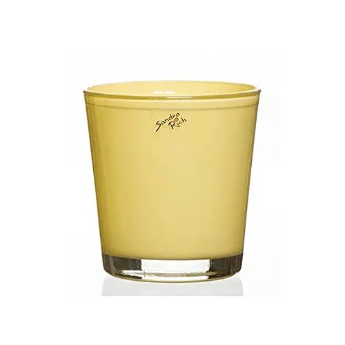 Sandra Rich Glas Orchideentopf Blumentopf Orchid Vanilla gelb H. 13,5cm D.12,5cm