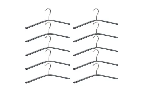 WENKO Kleiderbügel 10-tlg. in ovaler Trendform - Kleiderbügel für platzsparende und knitterfreie Aufbewahrung von Kleidung. Ideal für Garderoben und Schränke, mit modernem Design und stoffschonendem Metall.