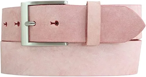 BELTINGER Herren-Gürtel aus weichem Vollrindleder Vintage-Look 4 cm | Jeans-Gürtel für Herren 40mm | Ledergürtel Used-Look | Altrosa 110cm