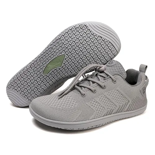 Freiluftkind Das Original Camino – Sportliche Sneaker Barfußschuhe (Grau/Gr. 38) – Unisex Barfußschuh für Bewegung und Dynamik – Mit innovativer und atmungsaktiver Webstruktur